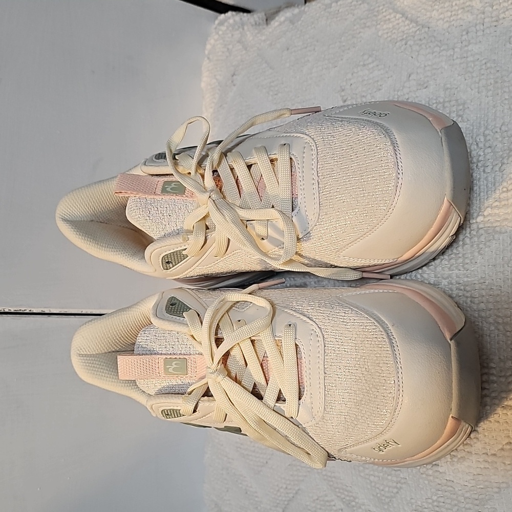 Gdefy Women's Comfort Sneakers in Cream and Gray - Picture 2 of 5